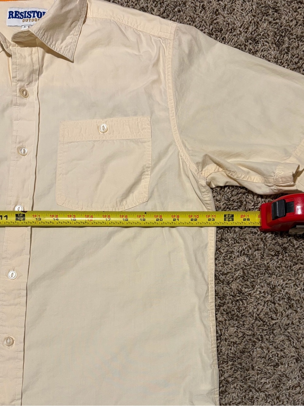 Resistol Outdoor Mens Size Large Cream Button-Down Casual Shirt - Picture 4 of 6